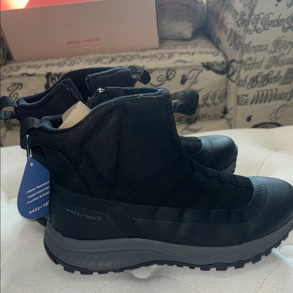 Easy Spirit Black Quilted Boots